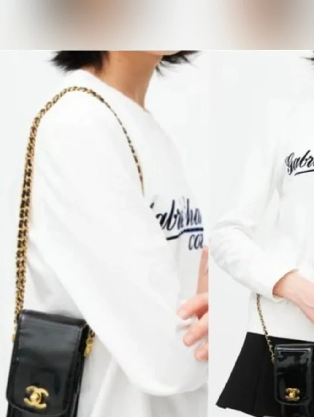Chanel Vintage Patent Leather CC Phone Holder Crossbody